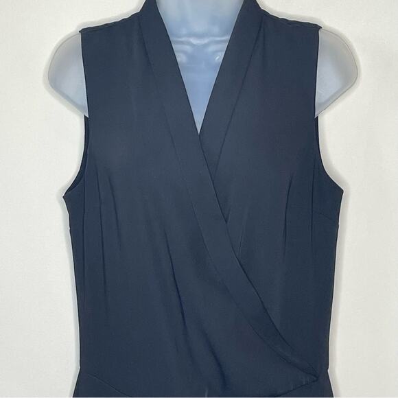 TOPSHOP Black Surplice Wrap Front Shawl Collar Sleeveless Skort Romper Size 8 - Picture 5 of 7